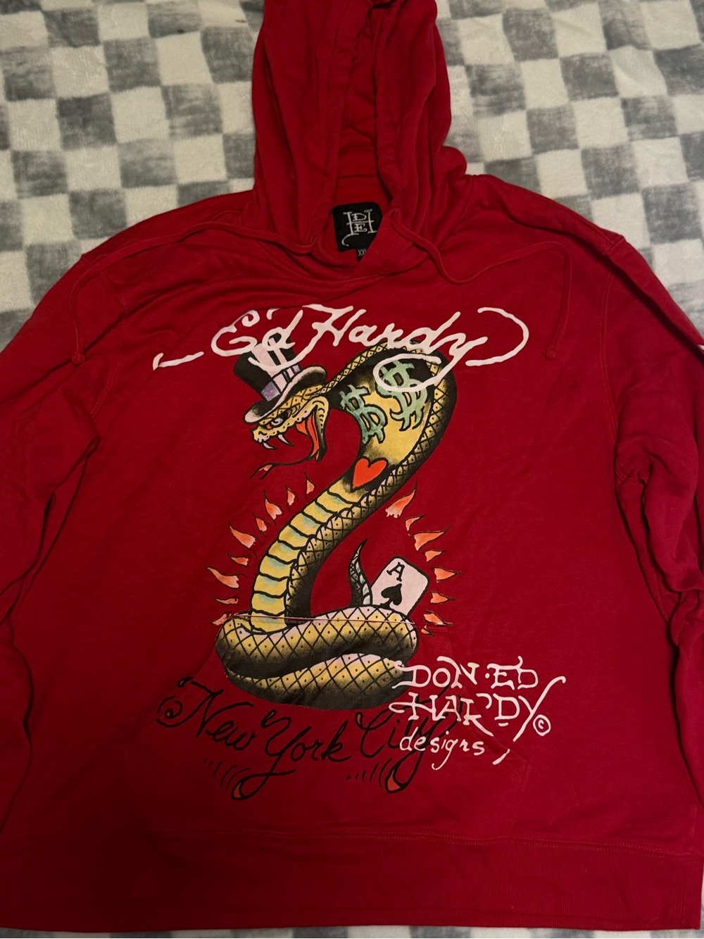 Ed Hardy Red Graphic Hoodie
